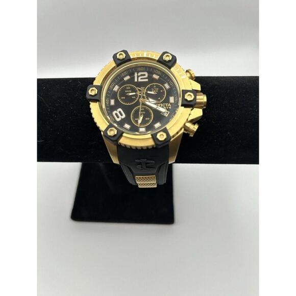 Invicta  Men’s Bolt 51mm Gold Stainless Steel Case with Black  Strap mens watch